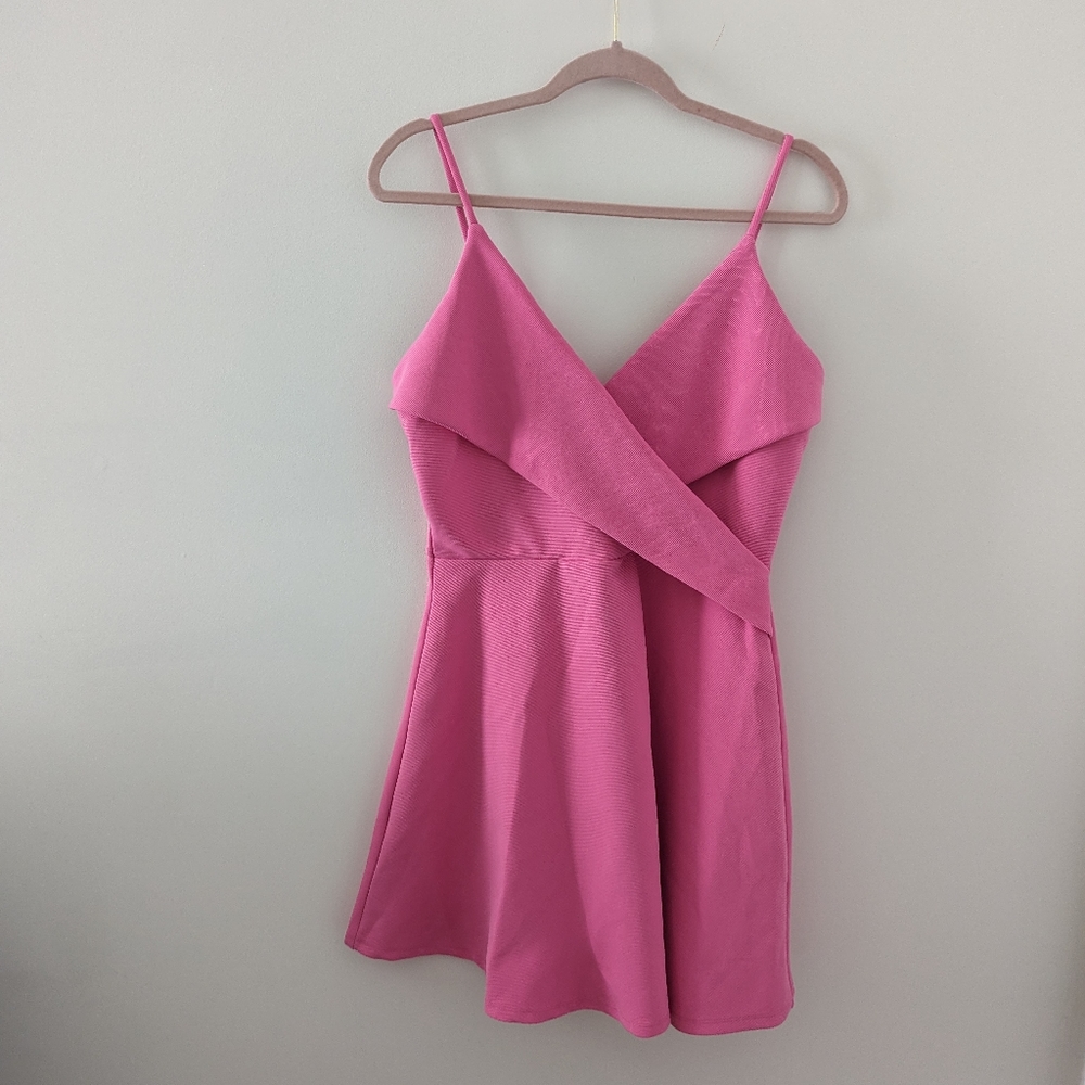 Charlotte Russe Hot Pink Aline Dress Sz L
